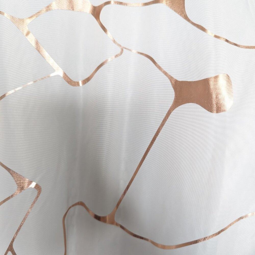 Lime & Vine White Rose Gold Swirl Pattern Cropped Jacket Long Sleeve Zip Up M - Picture 5 of 12
